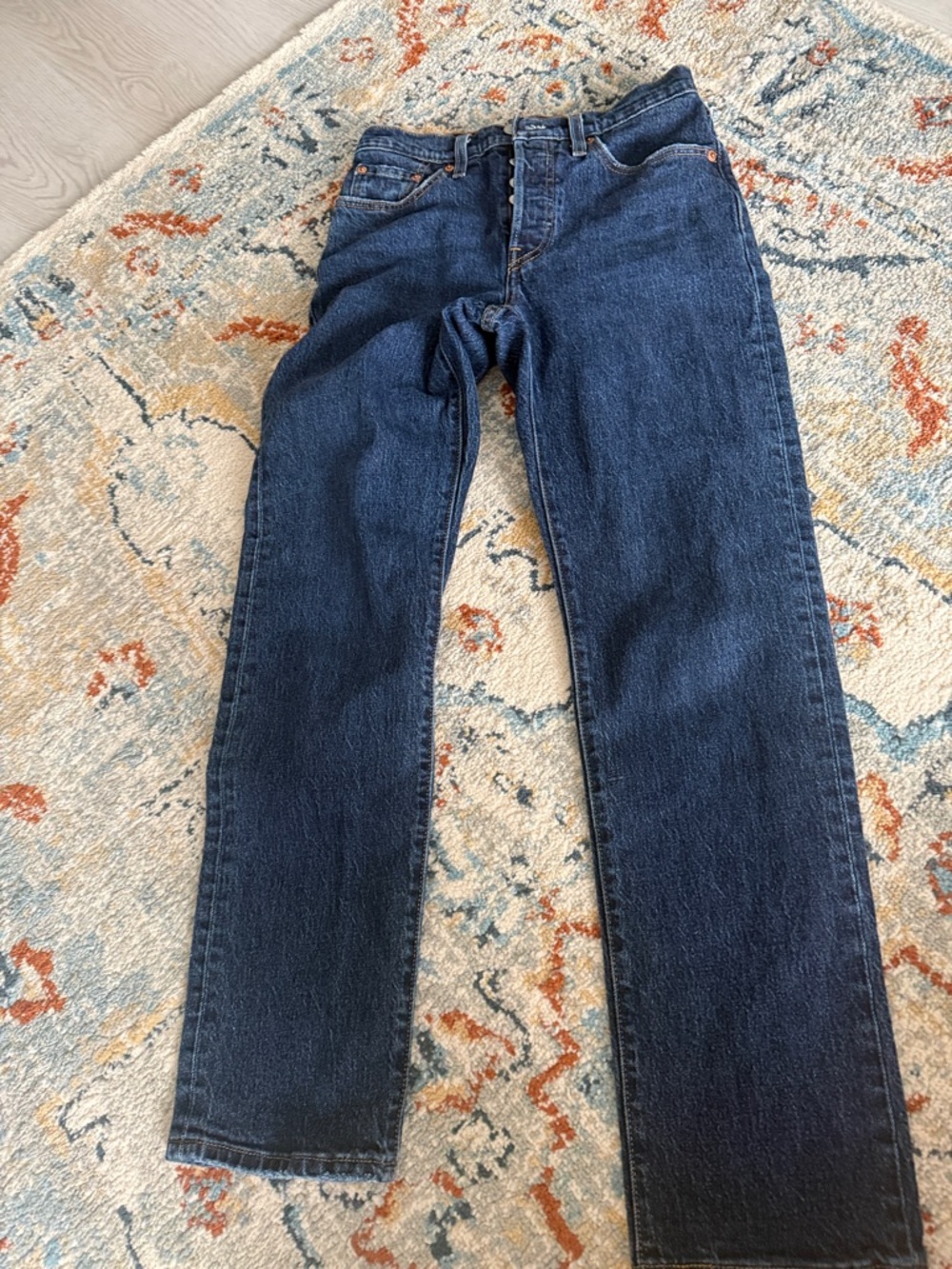 Men’s Straight Leg Jeans in Dark Blue Denim